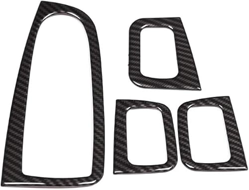 Miniatura 8 de YIWANG Cubierta de botón de elevación de vidrio ABS estilo de fibra de carbono 4 piezas para Mercedes Benz Clase C W205 GlC X253 2015-2019 accesorio