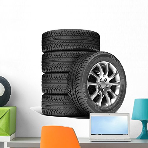 Wallmonkeys Car Tires Wheels Wall Decal Peel and Stick Vinyl Graphic