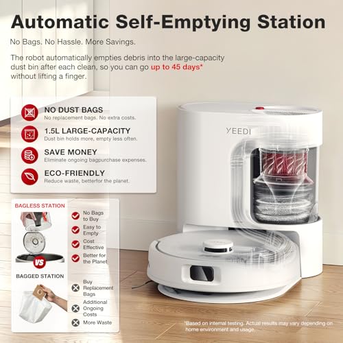 Image of Yeedi by ECOVACS C14 PRO Plus Robot Vacuum and Mop, Bagless Station | 11000Pa Suction, ZeroTangle 2.0 Tech., Auto Emptying Station, 45 Days Hands-Free Cleaning, OZMO Mopping, App & Voice Control