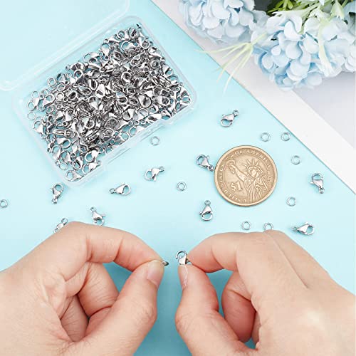 SUNNYCLUE 1 Box 240Pcs Lobster Claw Clasps 304 Stainless Steel Lobster Clasps with 120Pcs Open Jump Rings Kit Silver Necklace Bracelet Clasp Fasteners Hook for Jewellery Making Accessories DIY Craft - Image 3