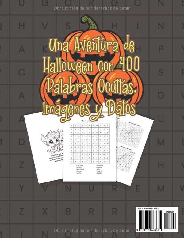 Miniatura 2 de Impresión Grande Rompecabezas de Palabras del Huerto de Calabazas para Niños Curiosos de 6-8 Años Una Aventura de Halloween con 400 Palabras