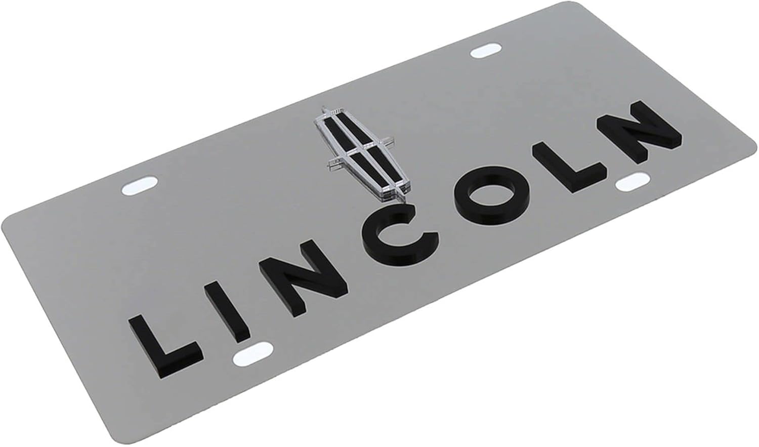 Eurosport Daytona Dual Logo License Plate for Lincoln (Chrome)