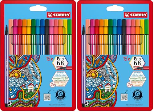 Feutres de dessin STABILO Pen 68 pour le bullet journal et le coloriage créatif