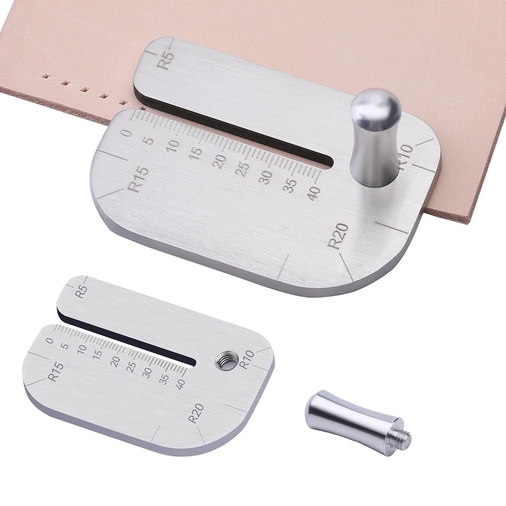 HASTHIP® Leather Craft Punch Aid Plate with Double Side Scale-Marked Slot & Curve Cutting Multi Leather Crafting Tool Stainless Steel Leather Hole Punch Spacing Aid Tool Leather Stitching Tool (B0DB8J9C66) Amazon Price History, Amazon Price Tracker