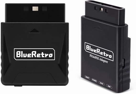 BITFUNX RetroScaler Mini Wireless Controller Adapter with Wireless Controller Adapter for PS1/PS2