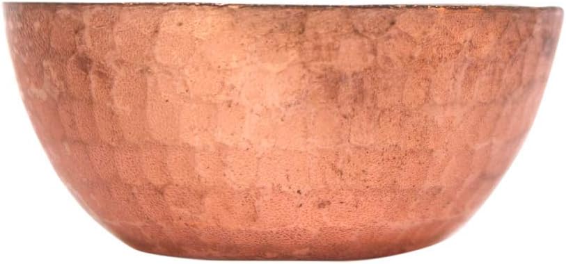 De Kulture Hand Made Pure Copper Votive T Light Holder Candle Bowl Diya | Ideal for Home Table Decoration, 2.5X 1 (DH) inches, Copper Color (Set of 3)