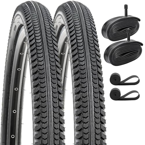 YunSCM 2本セット,29 2.125 タイヤ,29x2.125 57-622 自転車タイヤ + 28/29x1.75/2.40 チューブ 肉厚 米式バルブ32mm +リムテープ+ タイヤレバー,Y-1072