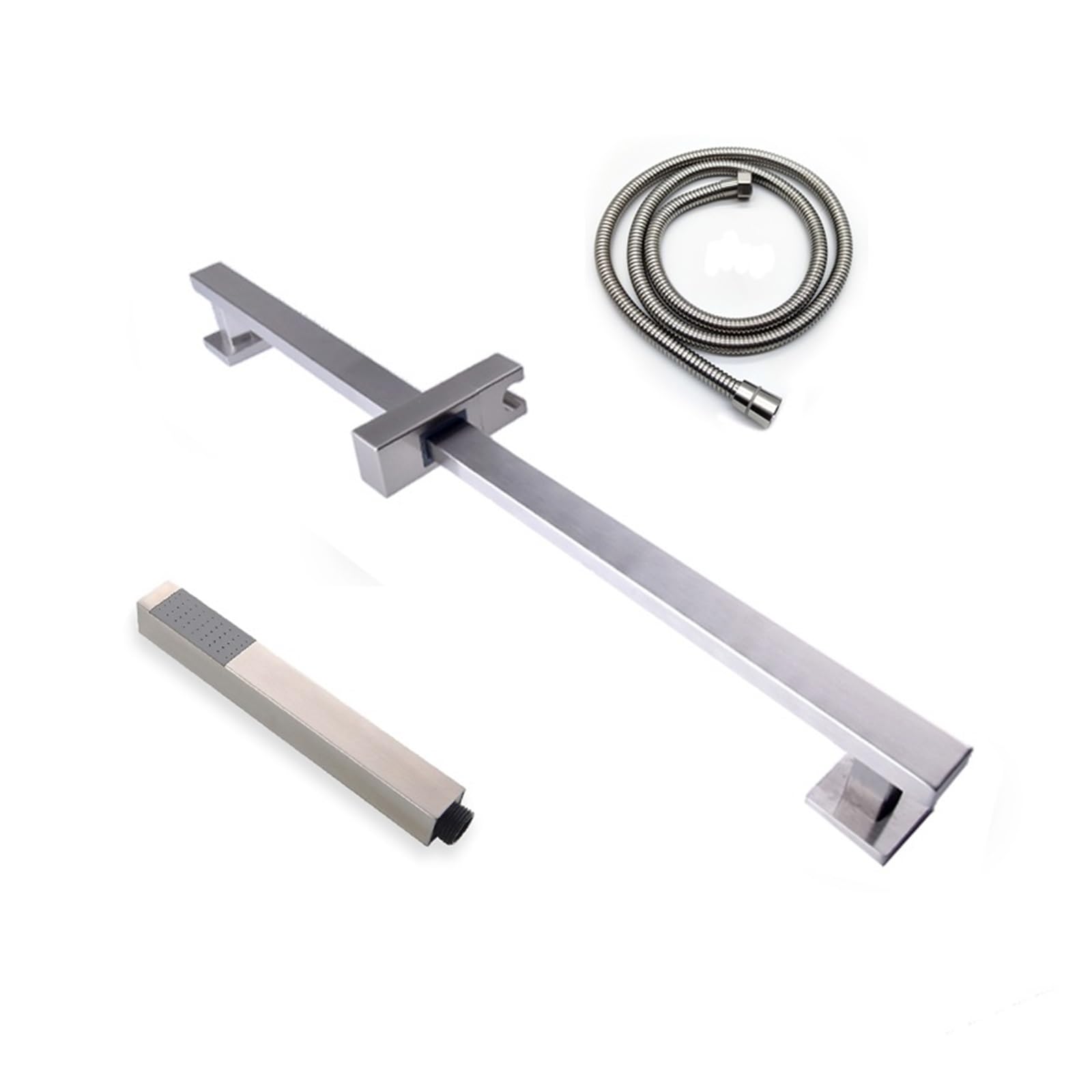 Barre de douche en acier inoxydable mat réglable ensemble haut de gamme Square G