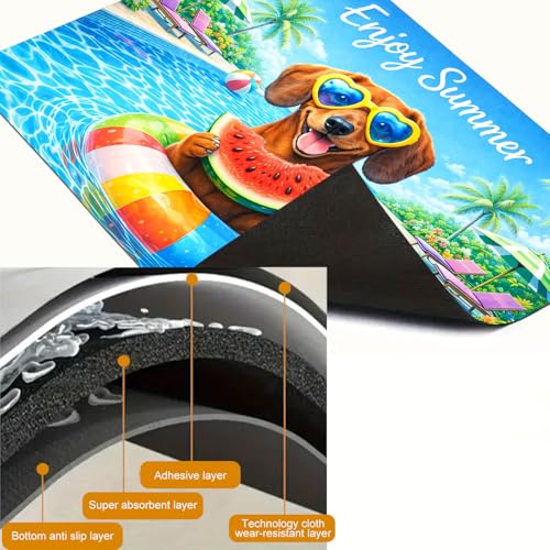 Image of HOMETITUTE Summer Stove Top Cover 28x20 Dachshund Pool Heat Resistant Protector
