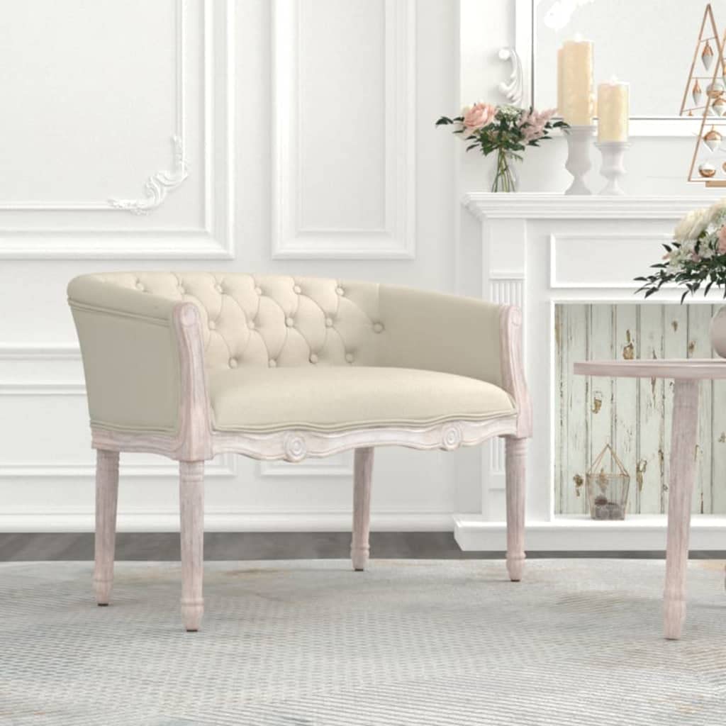 Banc à vêtements rembourré en lin pour chambre et salon design