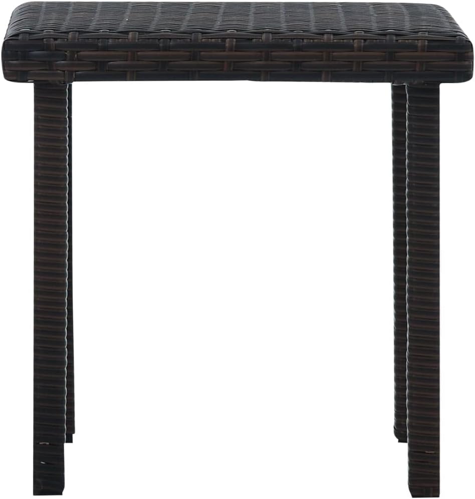 Outdoor Patio Side Tables Outdoor Leisure Tables Patio Coffee Tables Patio Outdoor Tables Patio Leisure Tables Garden Side Tables Patio Tea Table Brown 15.7"x15.7"x15.7" Poly Rattan