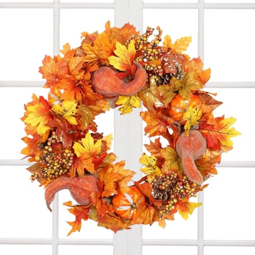 Couronnes d'automne de 50 cm pour decoration de porte de Thanksgiving