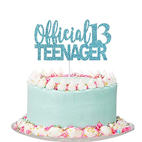 Image of FestikoBlue Giltter Happy 13th Birthday Cake Topper - 13th Birthday Party Decorations for Teens, 13th Birthday Cake Decorations
