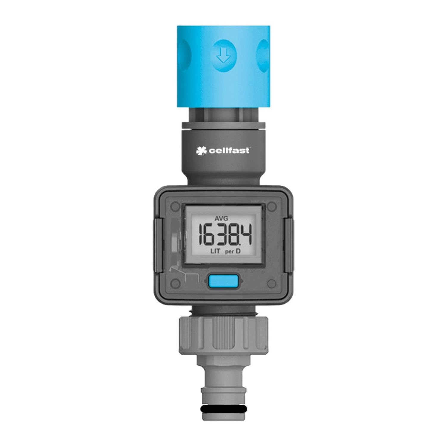 Cellfast Ideal 52-​098 Caudalímetro de Agua, Contador de Cantidad de Agua, Control Preciso Uso Eficiente del Agua en el Jardín, IPX6