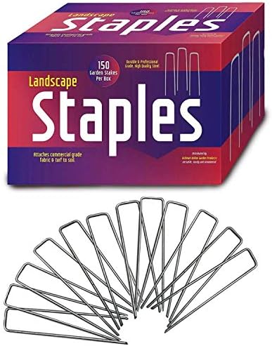 Ashman Galvanized Garden Stakes Landscape Staples and Fence Stake (150 Garden Staples - Heavy Duty & Anti Rust Galvanized)
