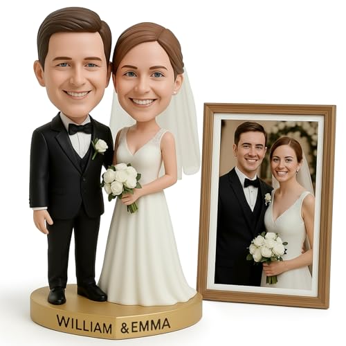BobbleMy Custom Bobblehead Couple from Photo – Personalized Bride &