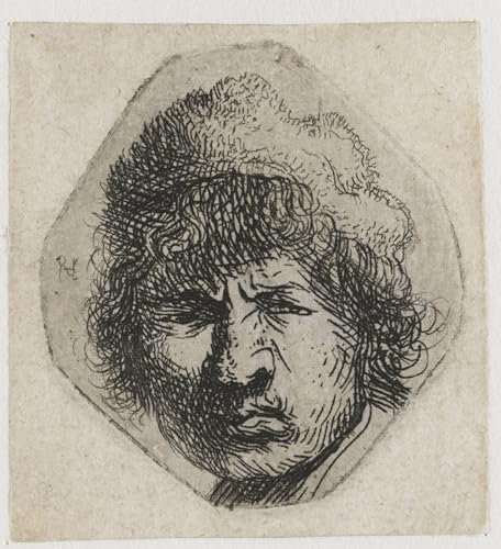 Affiche Toile Rembrandt Autoportrait pour salon élégant 60x90
