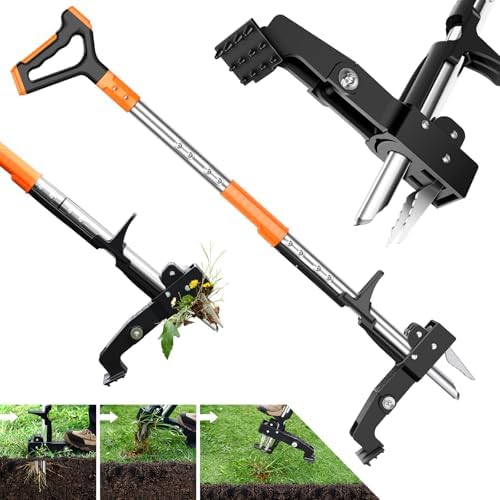 Weed Puller Tool, Heavy Duty Stand Up Weed Puller with 39.3" Long...
