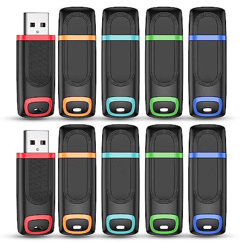 Vansuny Lot de 10 Clé USB 64Go Stockage Données Cle USB 64Go 2.0 avec Lumière LED pour PC tablettes/Laptop/autoradio/TV
