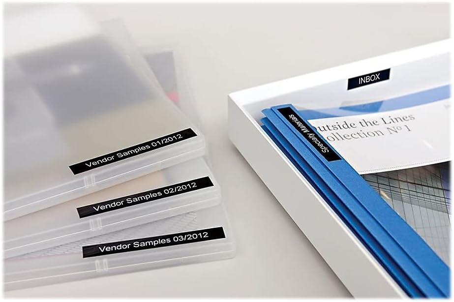 DYMO D1 High-Performance Polyester Removable Label Tape, 0.37" X 23 Ft, Black On White - Image 3