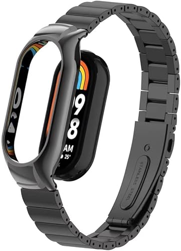HOPMC Correa de reloj compatible con Xiaomi mi Band 8 correas ajustables con hebilla de metal impermeable correa de repuesto accesorios