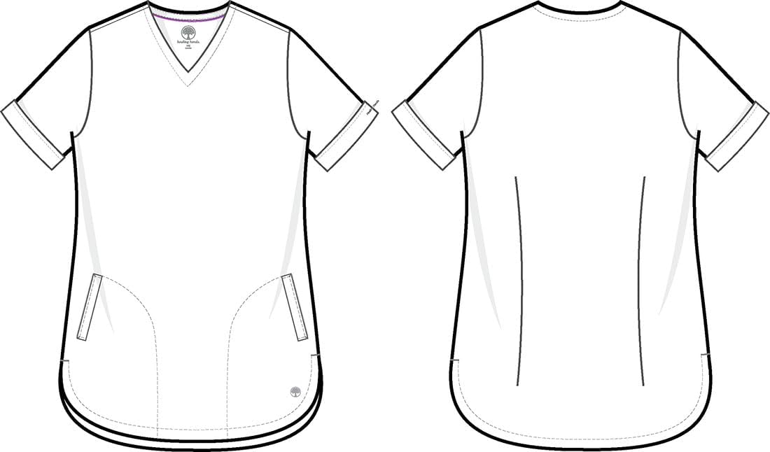 Healing Hands Scrubs for Women V-Neck Scrub Top Joy Camo with Moisture Wicking,360° Stretch & Quick Dry Fabric 2353 - Image 5