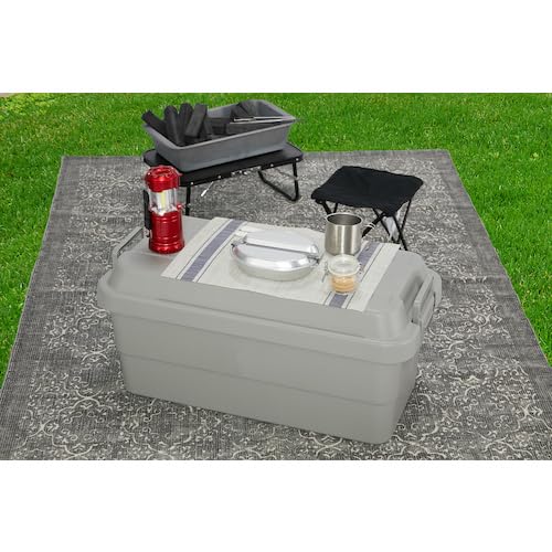Amazon | TRUSCO(トラスコ) トランクカーゴ 収納ボックス 70L グレー