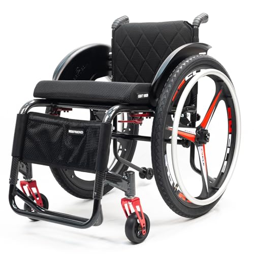 Sunyongfly Silla de Ruedas Deportiva Ligera,Silla de Ruedas de Aluminio,Silla de Ruedas Todo Terreno Estable,Adecuada para Adolescentes, Adultos y Personas Mayores(Seat Width 38cm,A)