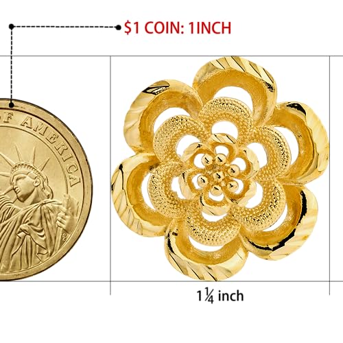 image for HAWSON 18K Gold Tone lapel Pins Brooch for Men Suit, Metal Flower Broo