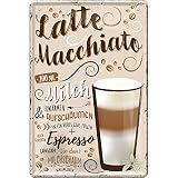 schilderkreis24 – Blechschild Kaffee Spruch “Latte Macchiato“ Deko Schild Metallschild Espresso Cafe Restaurant Bar Cafeteria Bistro Geschenkidee Retro Küche Geschenk Geburtstag Weihnachten 20x30 cm