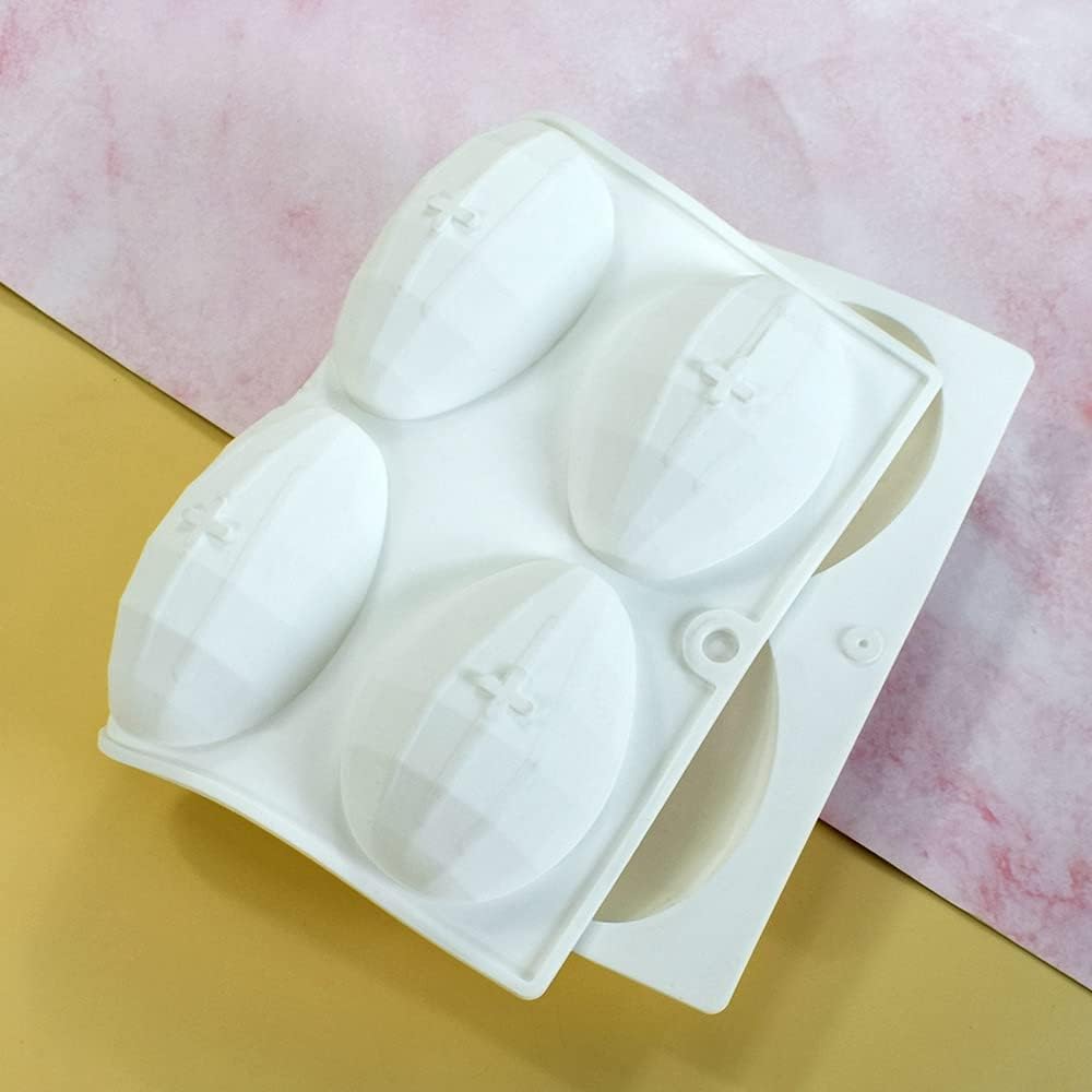 Mostsom 3D Dinosaur Egg Silicone Molds - Baking Mould Tray DIY Tool for Chocolate Cake Dessert Candy Mousse Pastry Handmade Soap Cupcake Topper (Easter Egg G) image 2