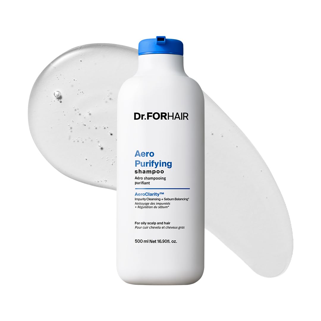 DR.FORHAIR Aero Purifying Shampoo 16.9 oz | Clarifying Shampoo for Hard Water & Styling Product Buildup | Deep Cleansing Scalp Care for Fresh, Clean Hair | Korean Haircare