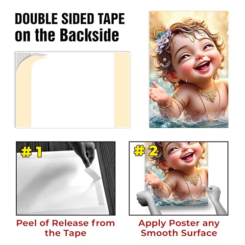 Image of Twinster Bal krishna Posters Photo for Pregnant Women, Baby Poster Self Adhesive (Size 45 cm by 30 cm) Pack of 1 (Design 20)