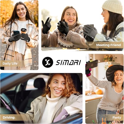 SIMARI Winter Gloves for Women, TouchScreen Water-Resistant Warm Thermal Gloves for Cold Weather, Anti-slip Comfortable Lining, for Running Hiking Driving Cycling Traveling Daily Work（Black L） by SIMARI - Image 6