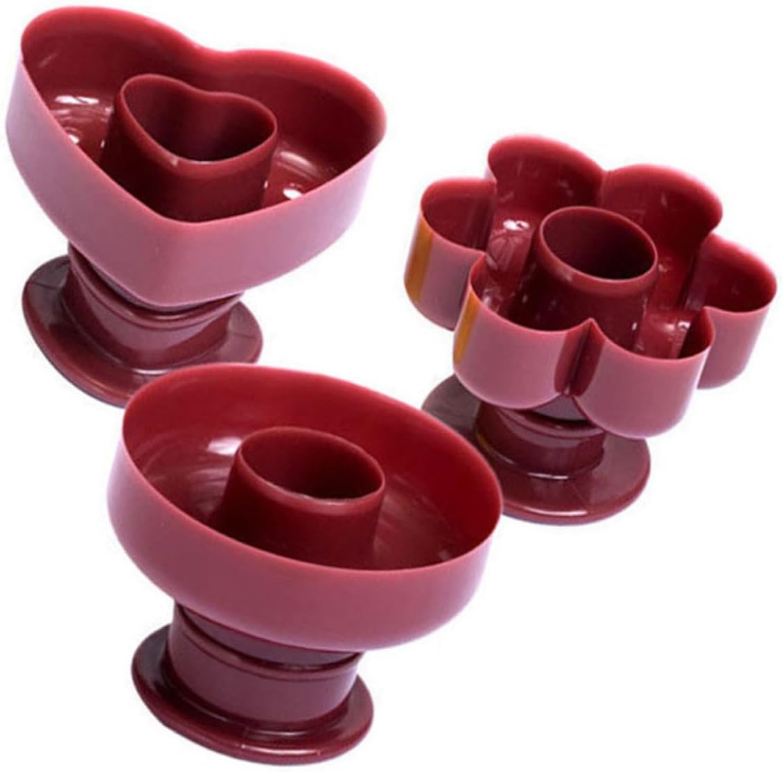3 Pcs Plastic Donut Baking Mold Set, round Heart Flower Shapes for Cake