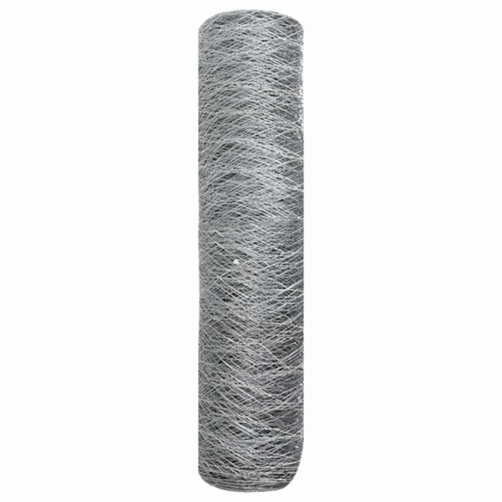 Genérico Cerca Hexagonal Plateado 0,8 x 100 m Acero galvanizado,Bricolaje,Vallas de jardín,Paneles de Vallas,Plata,42005752