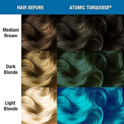 Manic Panic الكلاسيكية الفيروز الذري شبه لون الشعر الدائم - نيون أكوا الأزرق صبغ الشعر للنساء والرجال التي تستمر 4-6 أسابيع - نباتي، الأمونيا & القسوة-حر-إنشاء ومزج ظلال مخصصة (4 أوقية)
