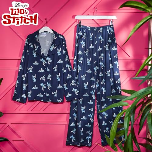 Disney Stitch Girls PJs for Kids Teenagers - 2 Piece Long Girls Pyjamas Breathable Lounge Wear 7-14 - Years Stitch Gifts2