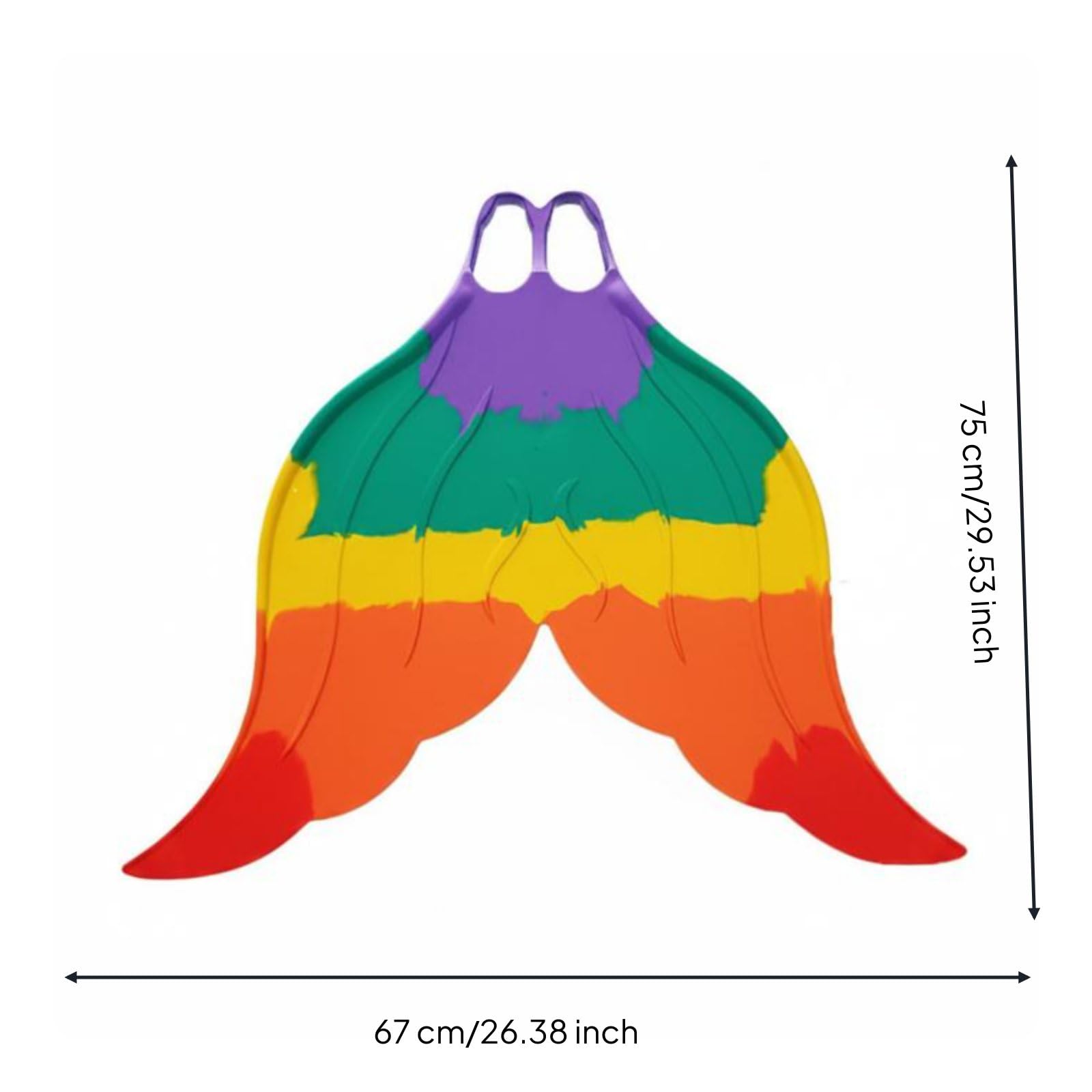 predolo Monopinna Coda da Sirena in Gomma, Monopinna a Coda di Sirena Protezione dei Piedi Pinna Unica, Ideale per l'Allenamento Subacqueo e di Nuoto, Arcobaleno Arancione , 36-37
