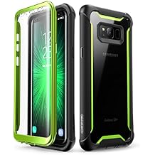 i-Blason Ares Full-Body Rugged Clear Bumper Case with Built-in Screen Protector for Samsung Galaxy S8+ Plus 2017 Release, Black/Green