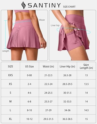 Santiny Pleated Tennis Skirt For Women With Pockets Shorts Women'S High Waisted Lightweight Athletic Golf Skorts Skirts For Casual thumb #6