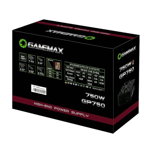 Fonte Gamemax Gp750 750w 80 Plus Bronze Pfc Ativo Preta - Imagem 2