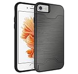 iPhone 6S Plus/6 Plus Card Holder Case,Inspirationc Shockproof Anti-scratch Hard Shell Carrying Case Cover for iPhone 6S Plus/6 Plus 5.5 inch with KickStand--Gray