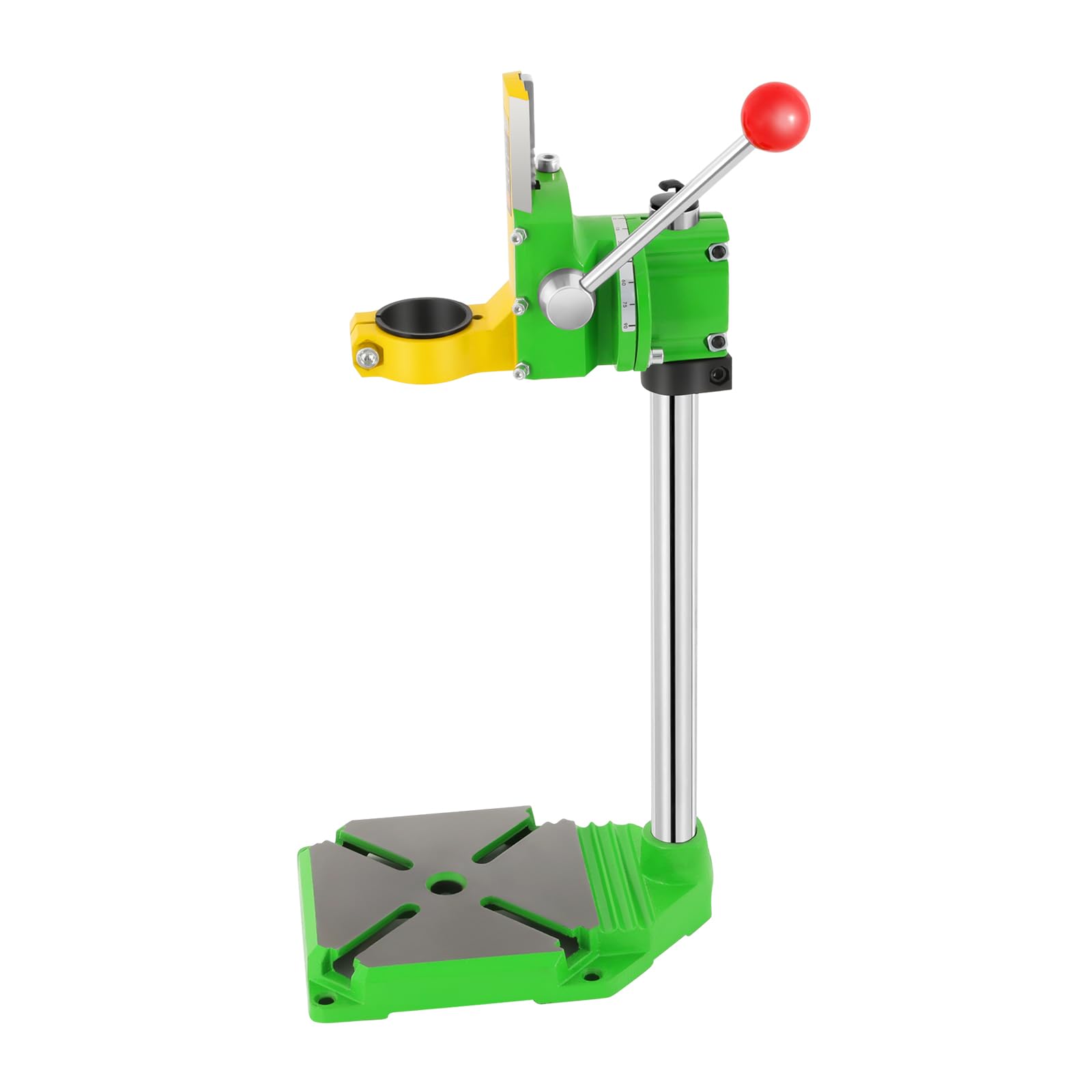 Soporte de taladro de mano,Soporte de perforación giratorio de 90°,Soporte de perforación para taladro,Estación de perforación precisa,Ángulo ajustable,Versátil Hogar y Profesional,Con escala de alta