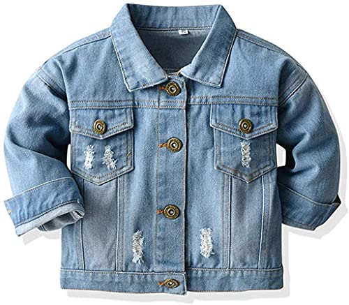 Natashas Baby Mädchen Jungen Jeansjacke Mantel Kleinkinder Langarm Denim Tops Kleidung Frühling Herbst Casual Outwear (92) Cover