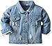 Natashas Baby Mädchen Jungen Jeansjacke Mantel Kleinkinder Langarm Denim Tops Kleidung Frühling Herbst Casual Outwear (122-128)