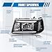 Upgraded Headlight Assembly with Corner Light Compatible with Ford Ranger 2001-2011 Headlamp, Pair of Integral Replacements with LED DRL Tube Light Bar, Black Housing Clear Corner, Left+Right
