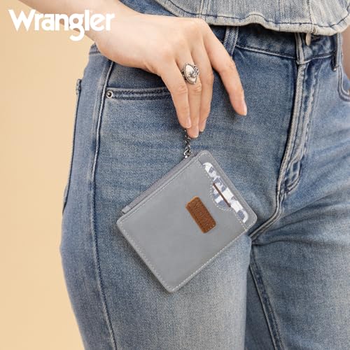 Image of Montana West X Wrangler Slim Credit Card Holder for Women Minimalist Zipper Pocket Wallet Rfid Blocking Thin Small Wallets With Keychain,ID Window and Removable Card Case