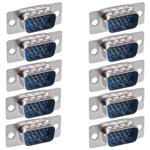 10 piezas conector VGA macho tipo soldadura 15 pines miniatura 1