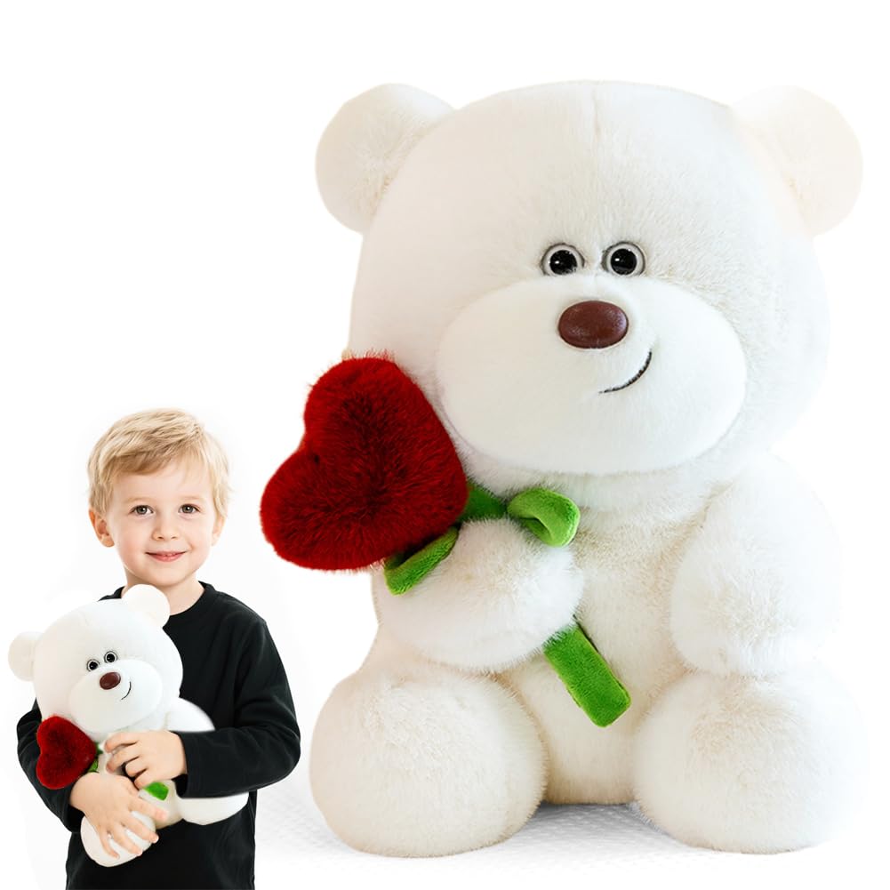 Orsacchiotto Peluche Con Cuore Rosa, 28 Cm, Marrone, Regalo San Valentino, Natale, Compleanno - 2